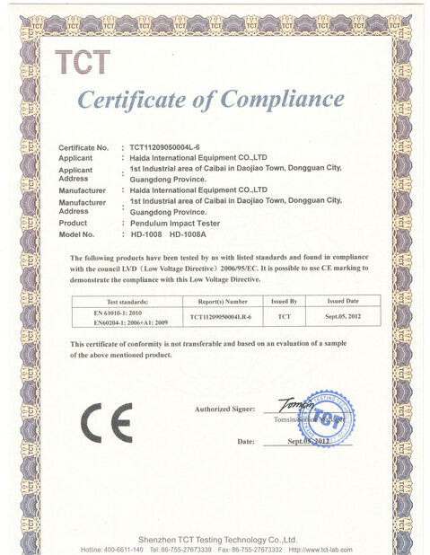 CHINA Guangdong Haida Equipment Co., Ltd. certificaciones