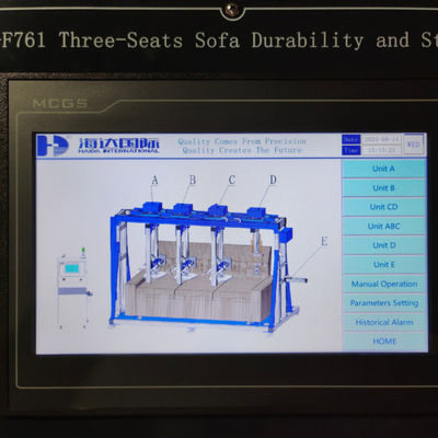 Máquina de prueba de durabilidad de tres asientos de sofá y respaldo