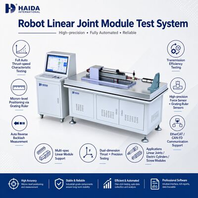 Sistema de Prueba de Módulo de Junta Lineal de Robot, Máquina de Prueba de Actuador Lineal, Empuje, Velocidad, Holgura, Precisión de Posicionamiento