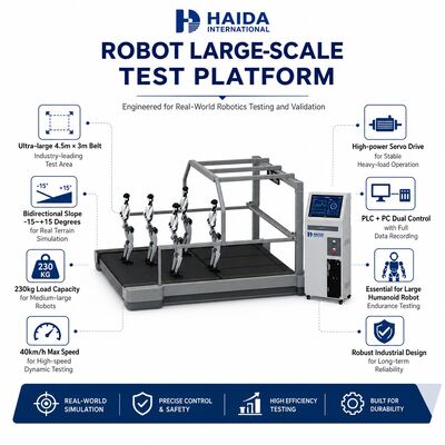 Plataforma de Prueba a Gran Escala para Robots Humanoides, Cinturón de 230 kg de Carga, 40 km/h, Equipo de Prueba de Fatiga de Resistencia en Pendiente Bidireccional