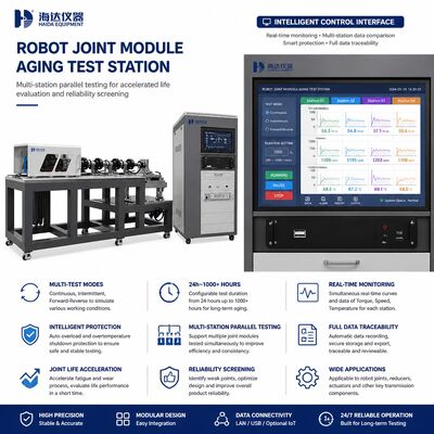 Módulo articular del robot Estación de prueba de envejecimiento Estación de prueba de durabilidad Máquina de prueba Actuador Prueba de vida 24h 1000h Ciclos intermitentes continuos