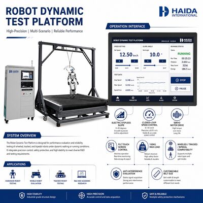 Plataforma de Prueba Dinámica de Robots HD para Caminar, Máquina de Prueba de Estabilidad, Equipo con Pendiente Ajustable de 0 a 20 Grados, Control de Velocidad de 0 a 18 km/h