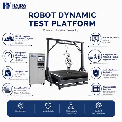 Plataforma de Prueba Dinámica de Robots HD para Caminar, Máquina de Prueba de Estabilidad, Equipo con Pendiente Ajustable de 0 a 20 Grados, Control de Velocidad de 0 a 18 km/h