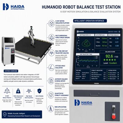 Estación de Prueba de Equilibrio de Robot Humanoide Plataforma de Movimiento de 6 DOF Equipo de Prueba de Estabilidad de Robot Bípedo Análisis ZMP COP