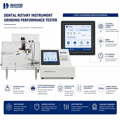 Teste de rendimiento de molienda de instrumentos rotativos dentales Bur Head Wear Testing Machine Cutting Efficiency Test para QC de piezas de mano