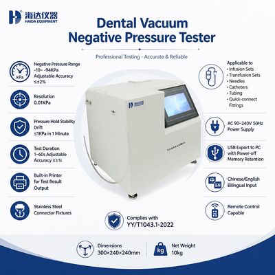 Probador de vacío de presión negativa dental, máquina de manómetro de vacío para equipo de prueba de sistema de succión dental, alta precisión -94 kPa