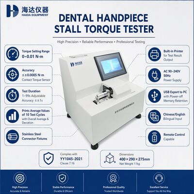 Probador de Par de Parada de Pieza de Mano Dental Máquina de Medición de Par para Equipo de Prueba de Control de Calidad de Turbina Dental Alta Precisión 0.0005 Nm