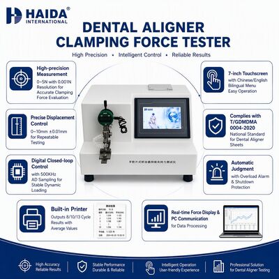 Probador de fuerza de sujeción de alineador dental, máquina de prueba de alineador transparente, equipo de ortodoncia, medidor de fuerza con resolución de 0.001N